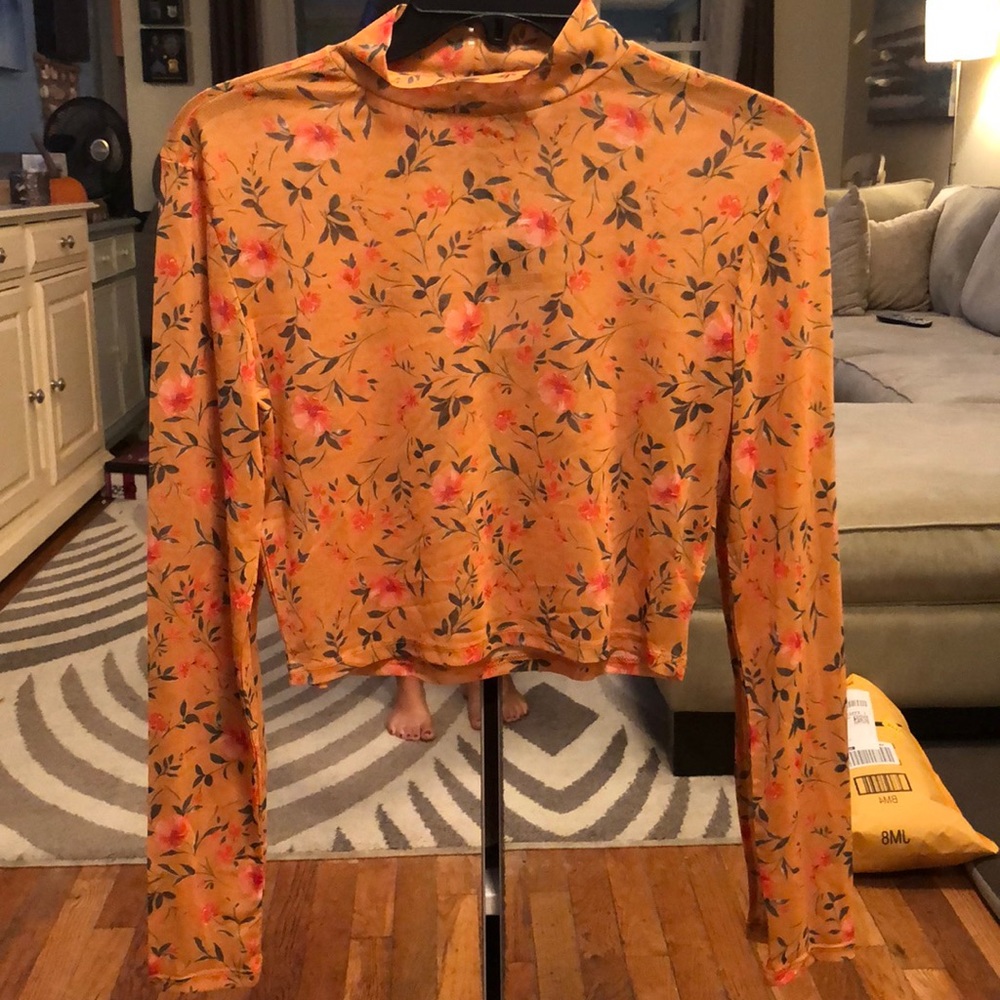 Sheer crop top size small. Never worn.